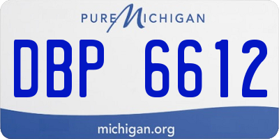 MI license plate DBP6612