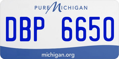 MI license plate DBP6650