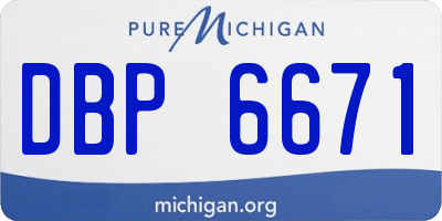 MI license plate DBP6671