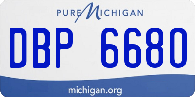 MI license plate DBP6680