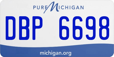 MI license plate DBP6698