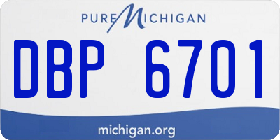 MI license plate DBP6701