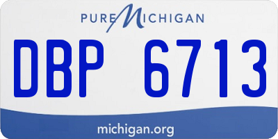 MI license plate DBP6713