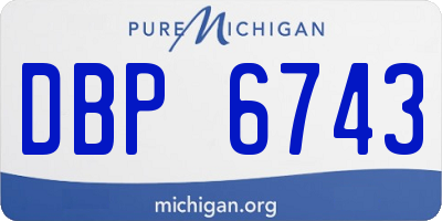 MI license plate DBP6743