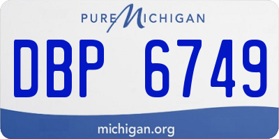 MI license plate DBP6749
