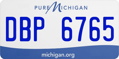 MI license plate DBP6765