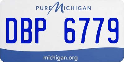 MI license plate DBP6779