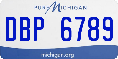 MI license plate DBP6789
