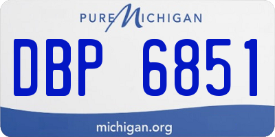 MI license plate DBP6851