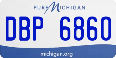 MI license plate DBP6860