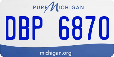 MI license plate DBP6870