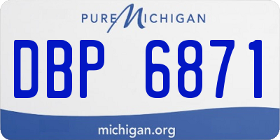 MI license plate DBP6871