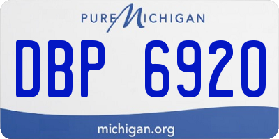 MI license plate DBP6920