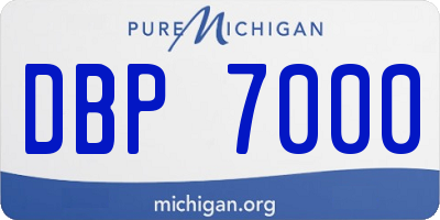 MI license plate DBP7000