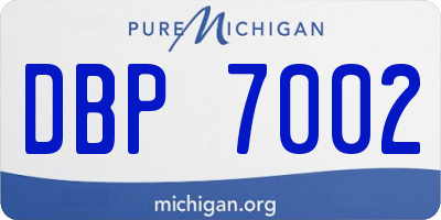 MI license plate DBP7002