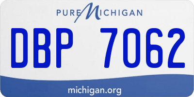 MI license plate DBP7062