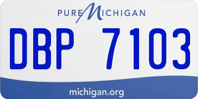 MI license plate DBP7103