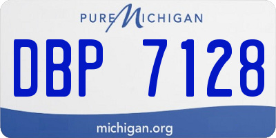 MI license plate DBP7128