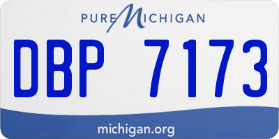 MI license plate DBP7173