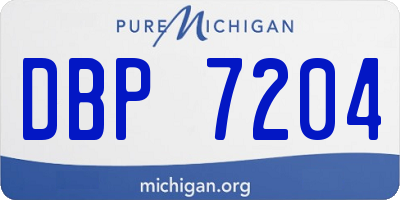 MI license plate DBP7204