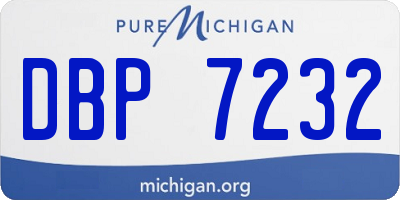 MI license plate DBP7232