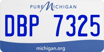 MI license plate DBP7325