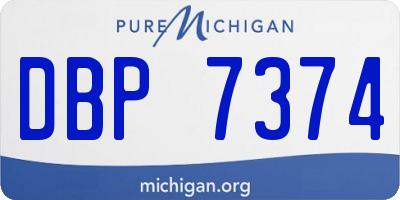 MI license plate DBP7374