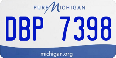MI license plate DBP7398