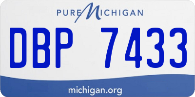 MI license plate DBP7433
