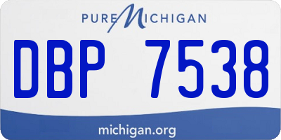 MI license plate DBP7538