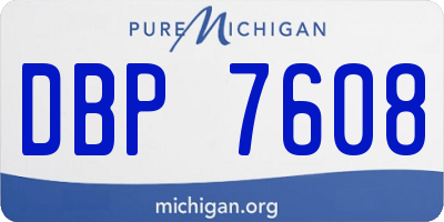 MI license plate DBP7608