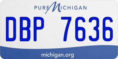 MI license plate DBP7636