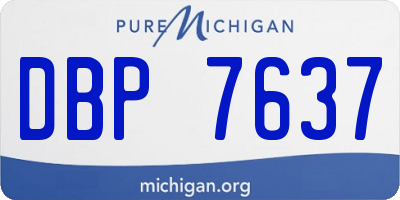 MI license plate DBP7637