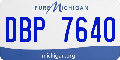 MI license plate DBP7640