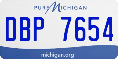 MI license plate DBP7654