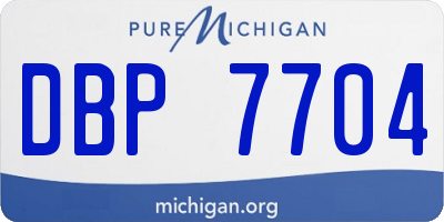 MI license plate DBP7704