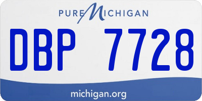 MI license plate DBP7728
