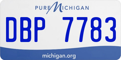 MI license plate DBP7783