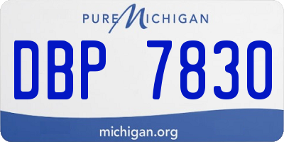 MI license plate DBP7830