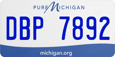 MI license plate DBP7892
