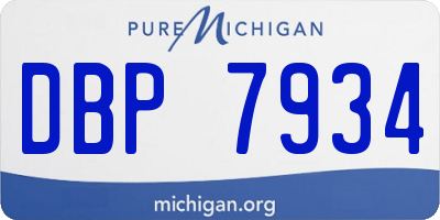 MI license plate DBP7934