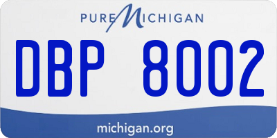 MI license plate DBP8002