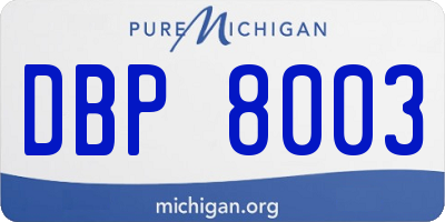 MI license plate DBP8003