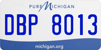 MI license plate DBP8013