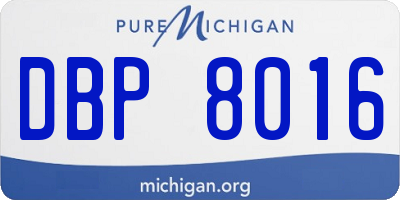 MI license plate DBP8016