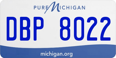 MI license plate DBP8022