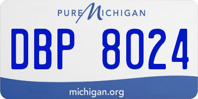 MI license plate DBP8024