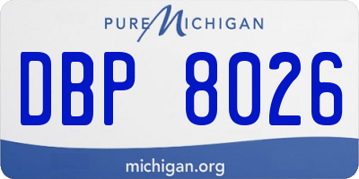 MI license plate DBP8026