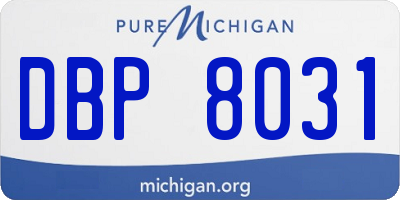 MI license plate DBP8031