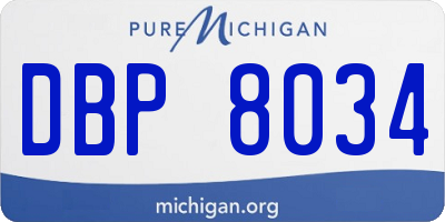MI license plate DBP8034